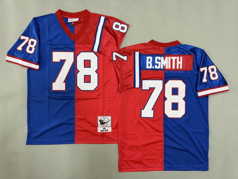 Men 2025 Buffalo Bills 78 B.Smith blue red Throwback Limited NFL Jersey style 001
